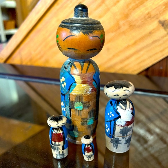 Vintage Accents Vintage Japanese Kokeshi Family Japanese Nesting